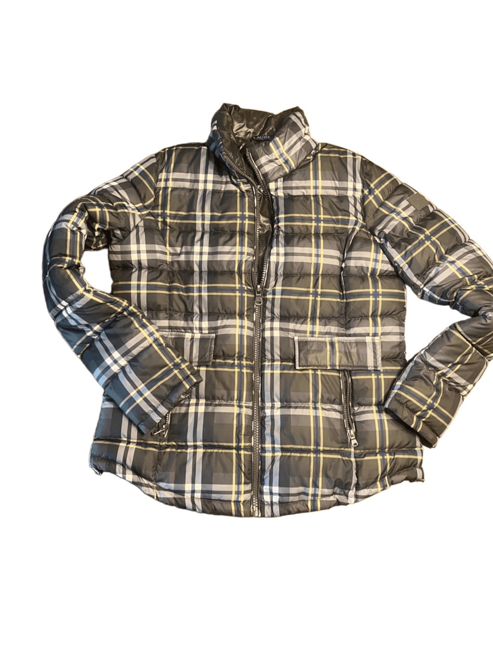Lauren by Ralph Lauren Plaid Puffer Jacket Large Womens